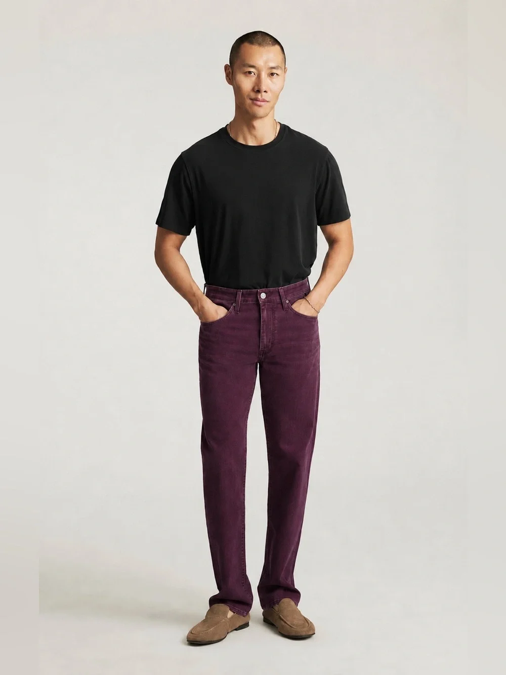 Mavi Men's Brown-Plum Zach Regular Rise Medium Stretch Straight Leg Jeans 38X30